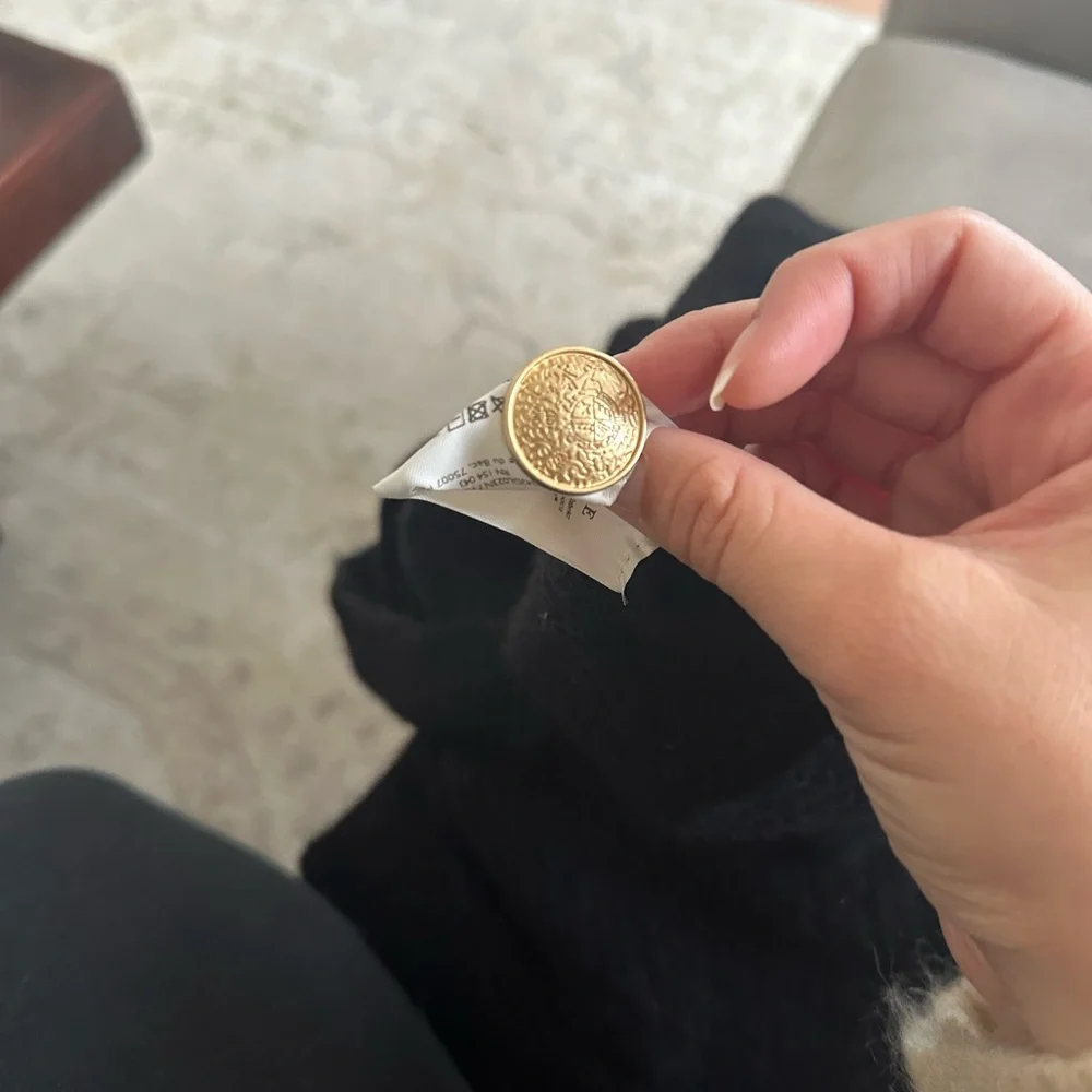 Sezane Othello Black Cardigan with Gold Buttons - Picture 3 of 9